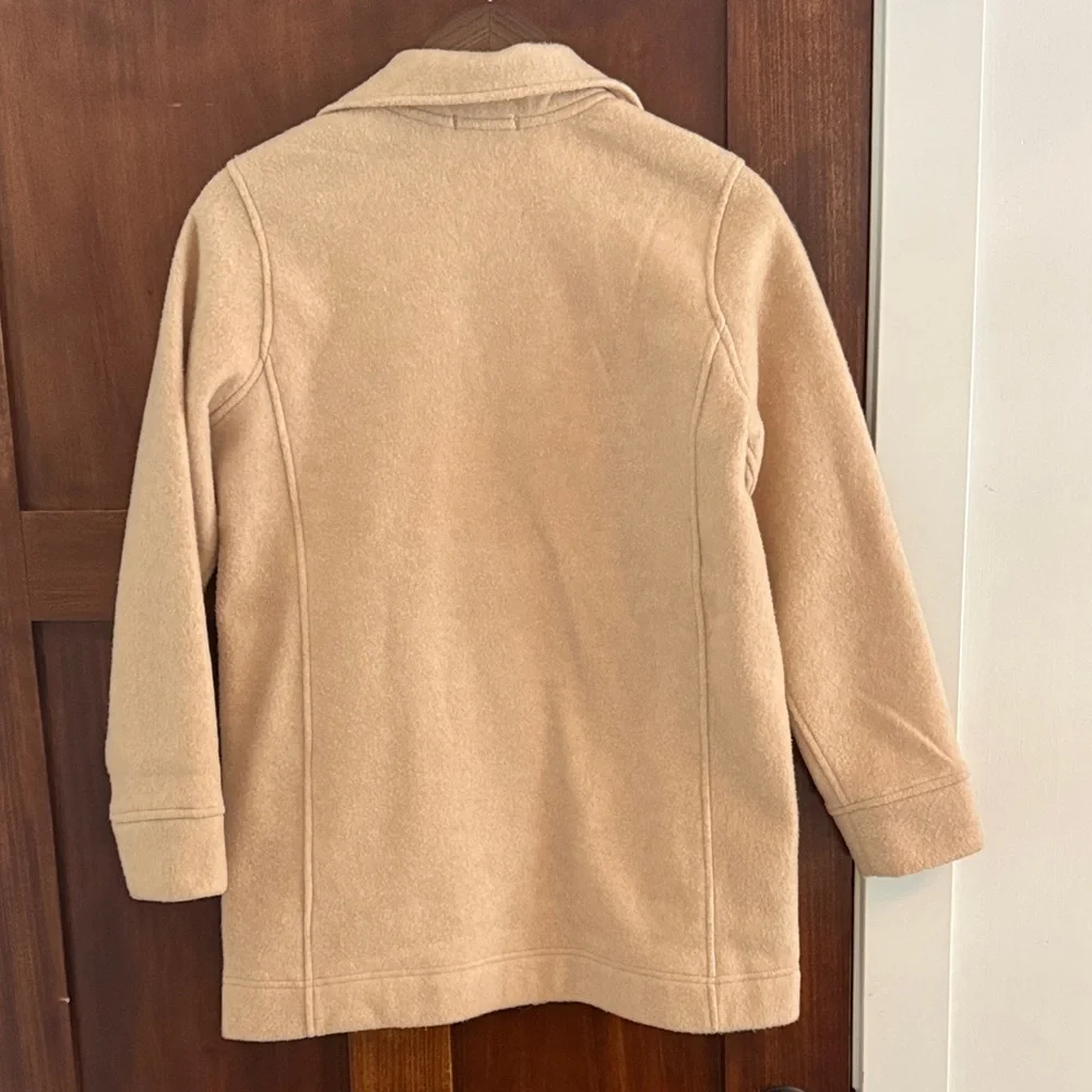 Lands' End Beige Fleece Coat - Picture 4 of 4